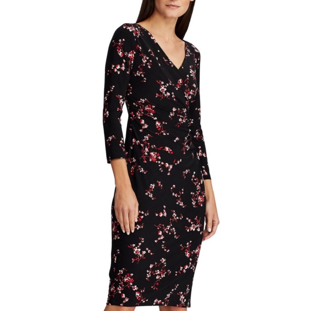 Ralph Lauren 3/4 sleeve faux wrap dress NWT